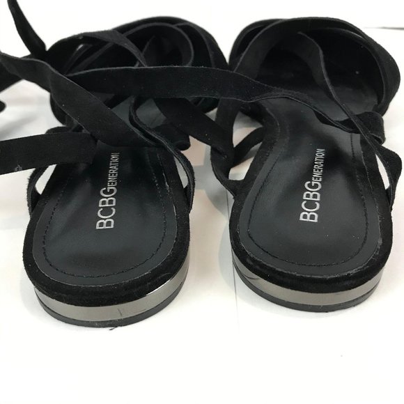 BCBG Suede ankle strap/tie flats Sz 9 womens - Picture 5 of 7